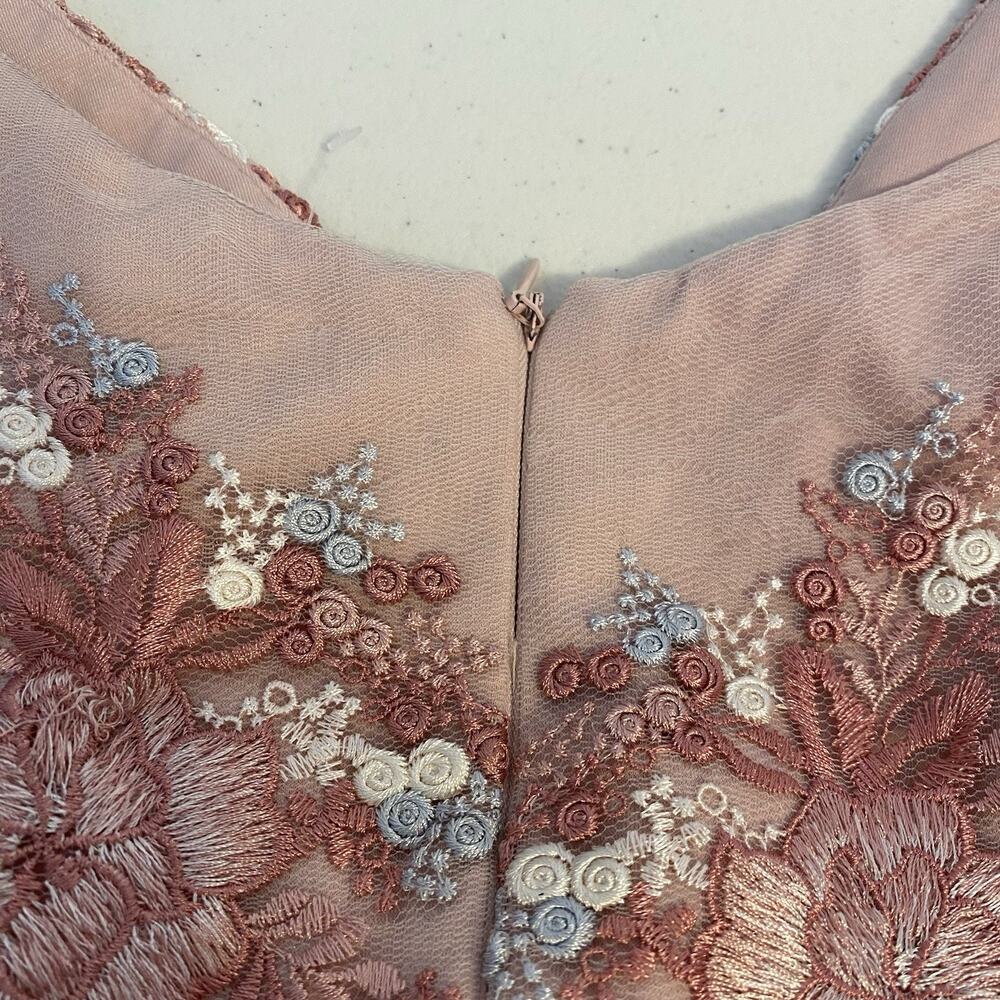 Altar'd State Maxi Dress M Sheer Pink Lace Floral Fairy Cottagecore Formal Party - Picture 11 of 11